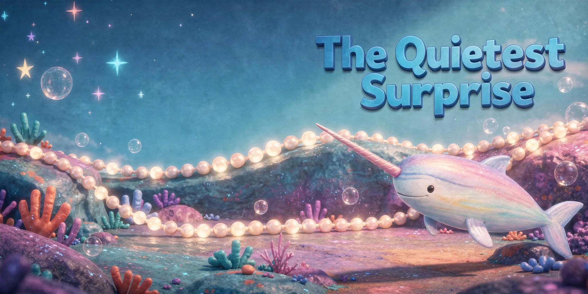 DoodleTale birthday personalized storybook: The Quietest Surprise, starring Bodhi's narwhal drawing