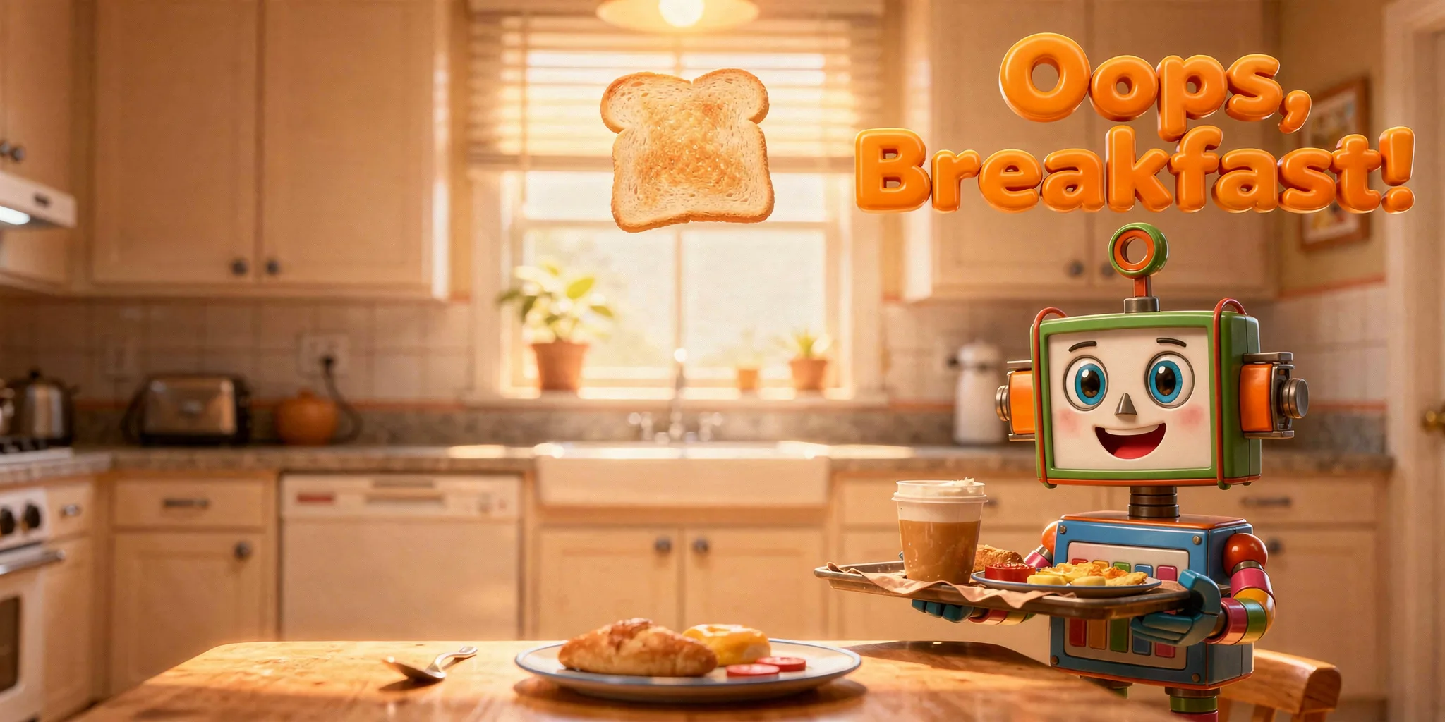DoodleTale Father's Day personalized storybook: Oops, Breakfast!, starring Felix's robot drawing
