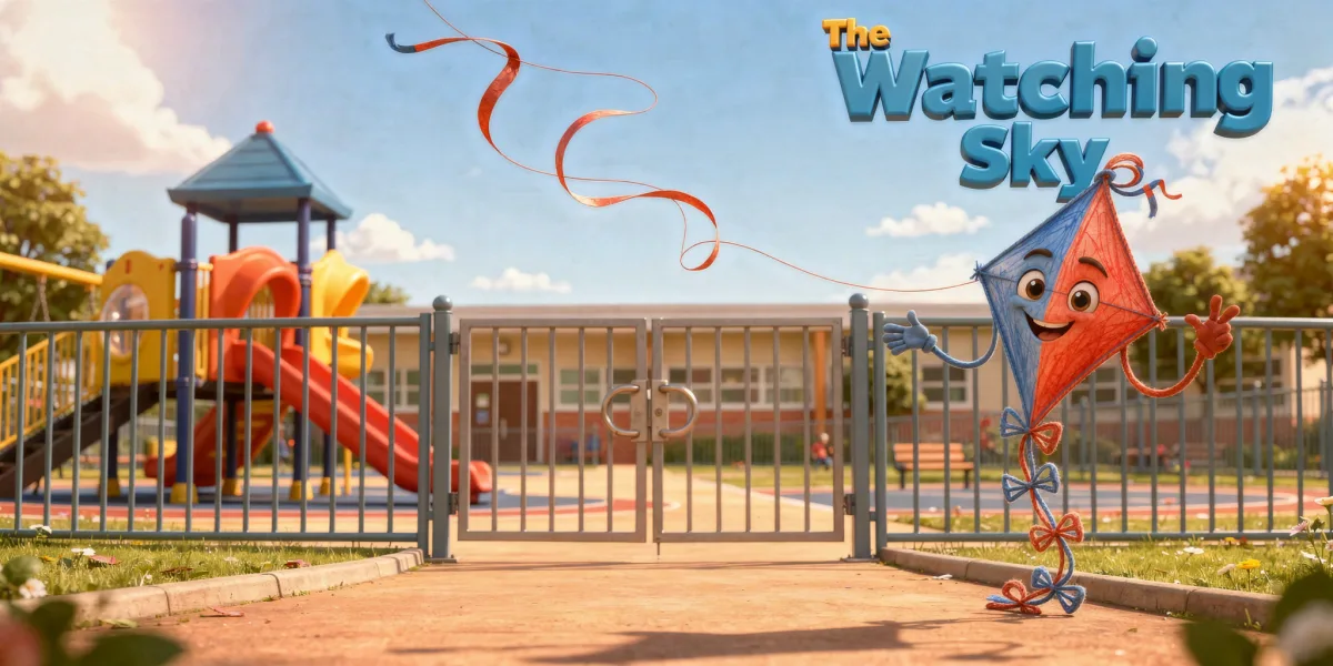 DoodleTale first day of school personalized storybook: The Watching Sky, starring Leo's kite drawing