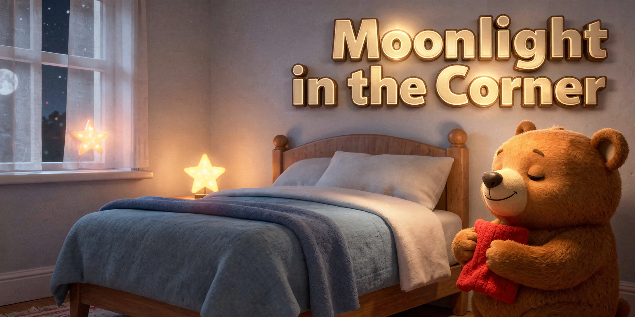 DoodleTale 4th of July personalized storybook: Moonlight in the Corner, starring Ruby's bear drawing