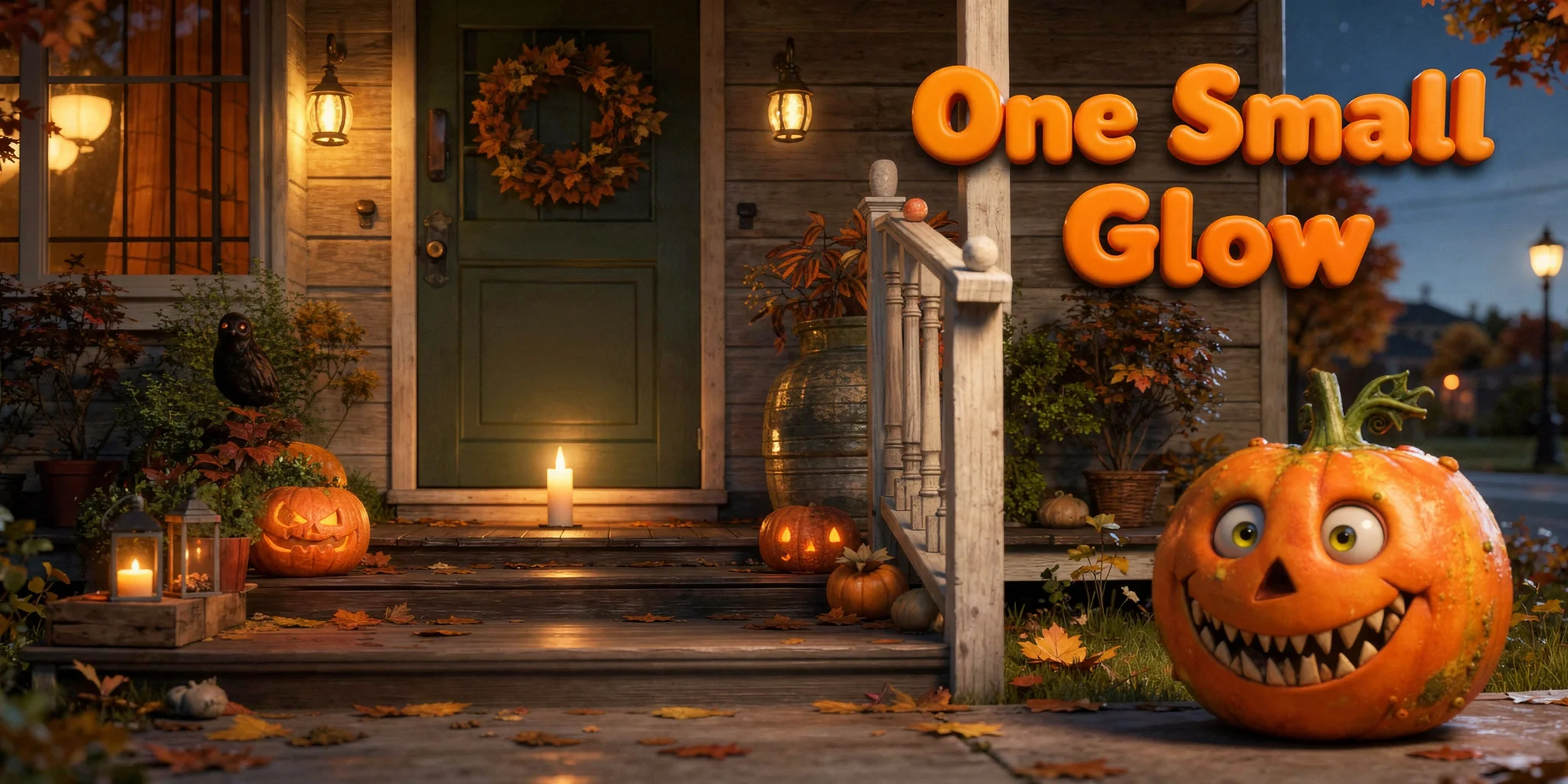 DoodleTale Halloween personalized storybook: One Small Glow, starring Dash's pumpkin painting