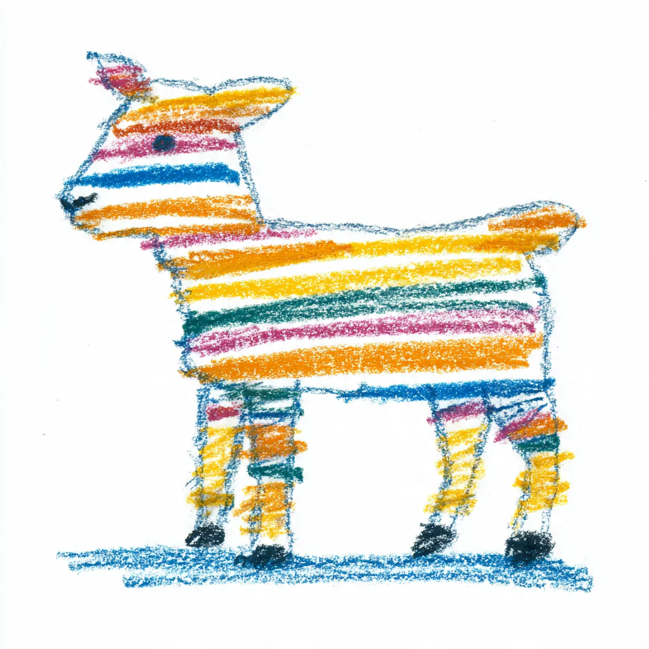 Nora's crayon drawing of a lamb, uploaded to create her New Baby DoodleTale storybook