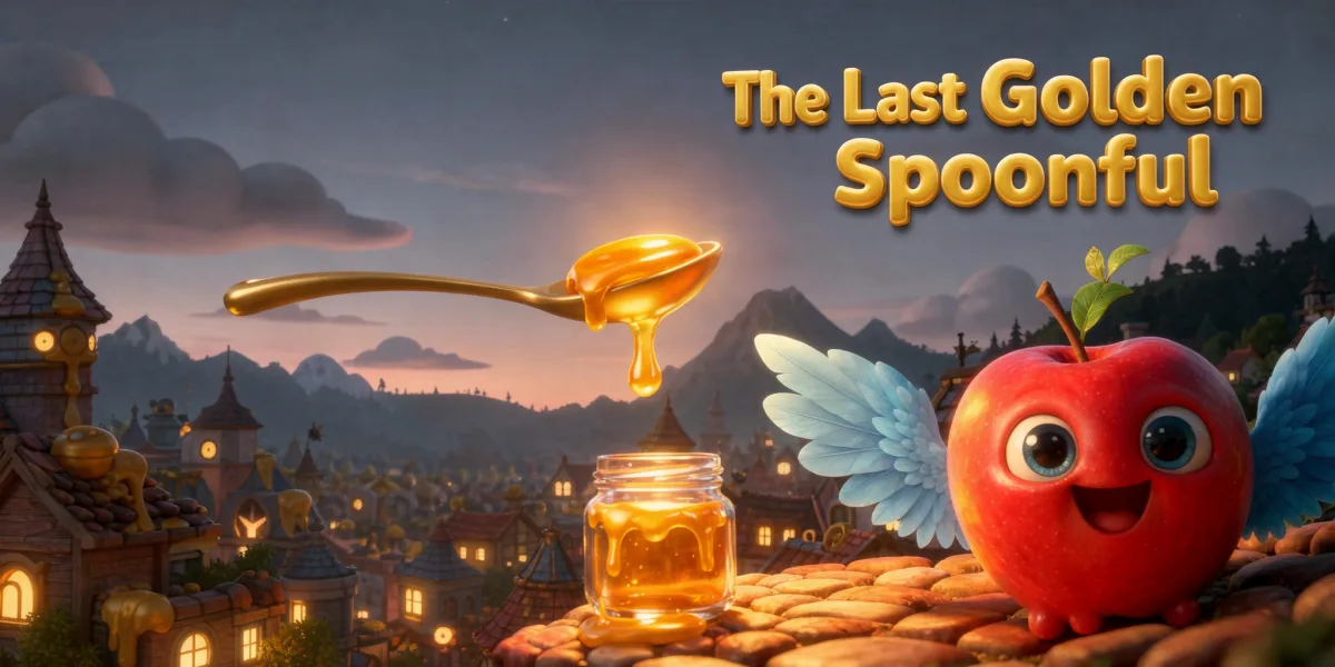DoodleTale Rosh Hashanah personalized storybook: The Last Golden Spoonful, starring Elias's winged apple drawing