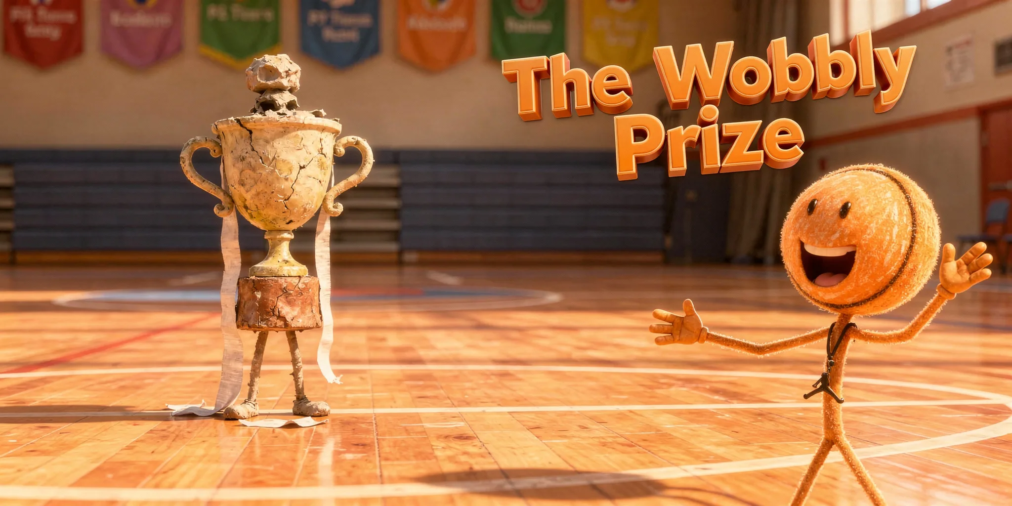 DoodleTale teacher appreciation personalized storybook: The Wobbly Prize, starring Jordan's basketball coach drawing
