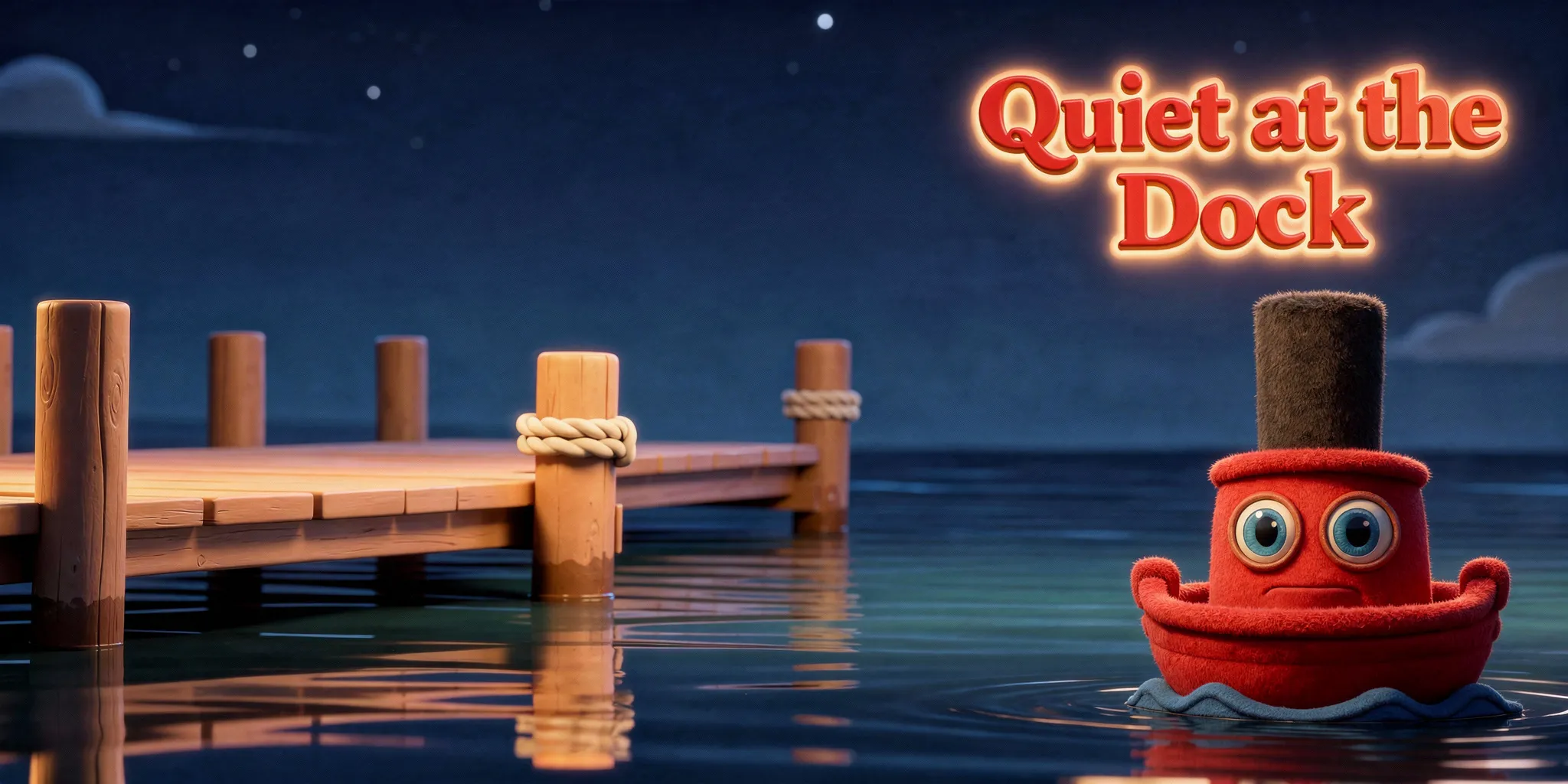 DoodleTale bedtime personalized storybook: Quiet at the Dock, starring Junie's drawing